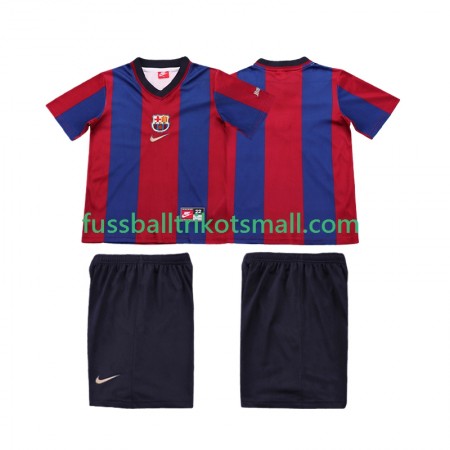 Fußballtrikots FC Barcelona 1999 Retro Kinder 1998 Kurzarm Heimtrikotsatz kaufen